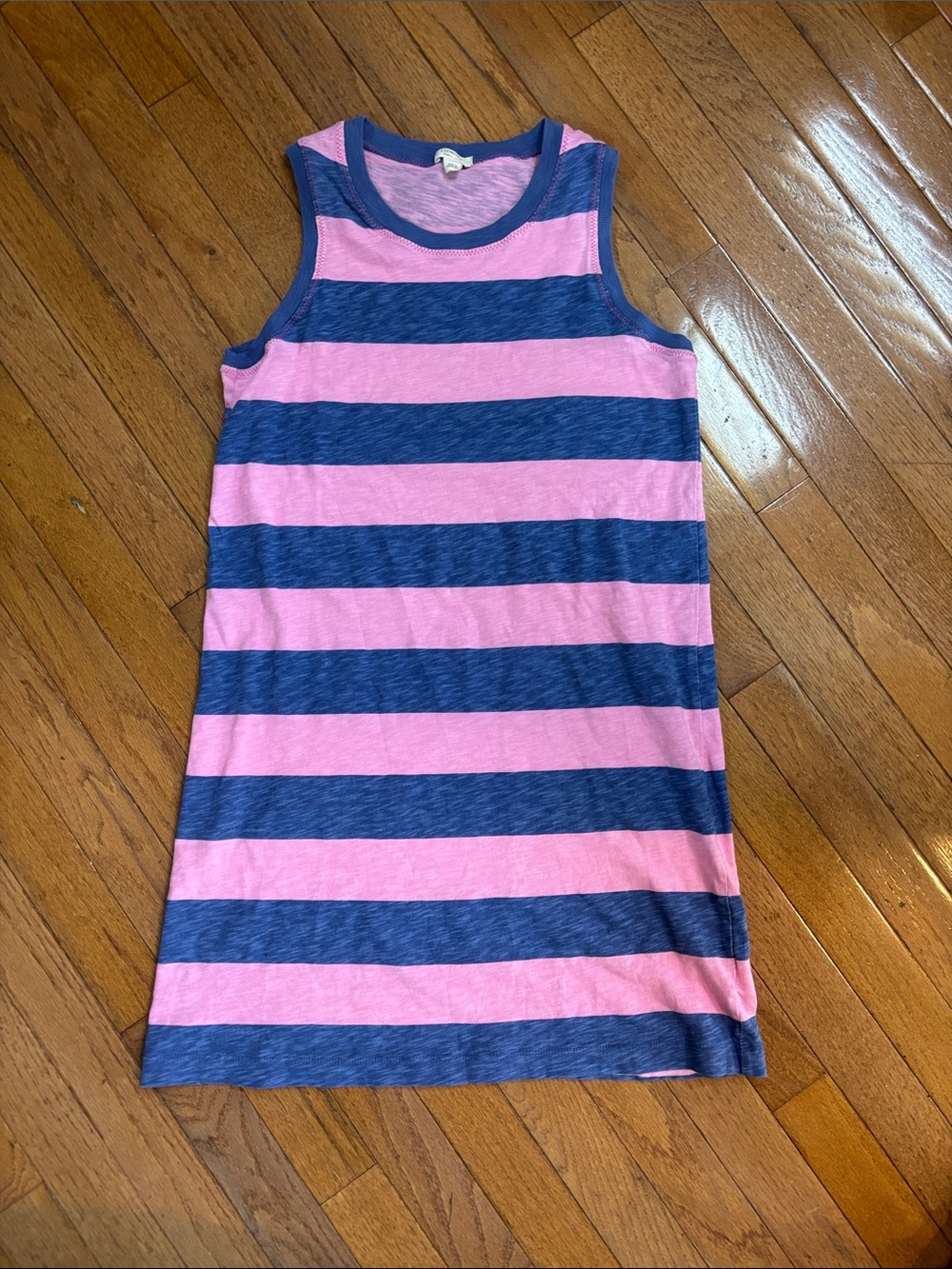 Crewcuts Pink and Navy Striped Sleeveless Tank Dress